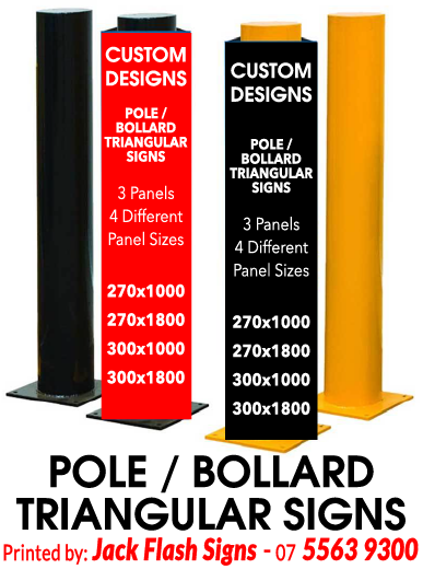 Pole / Bollard Triangular Signs Jack Flash Signs
